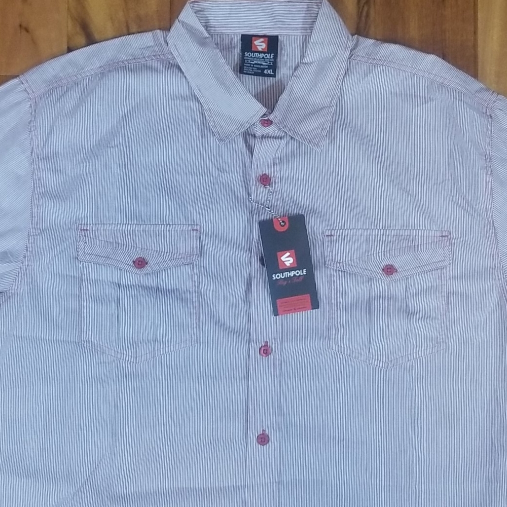 NWT South Pole Long Sleeve Button Down Shirt - Picture 2 of 6